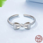 925 Sterling Silver Bow Open Ring
