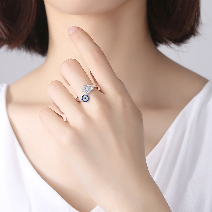 Sterling silver palm ring