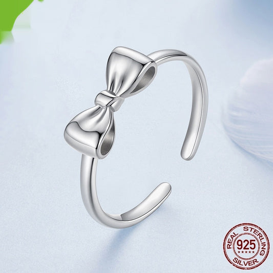 925 Sterling Silver Bow Open Ring