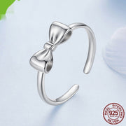 925 Sterling Silver Bow Open Ring